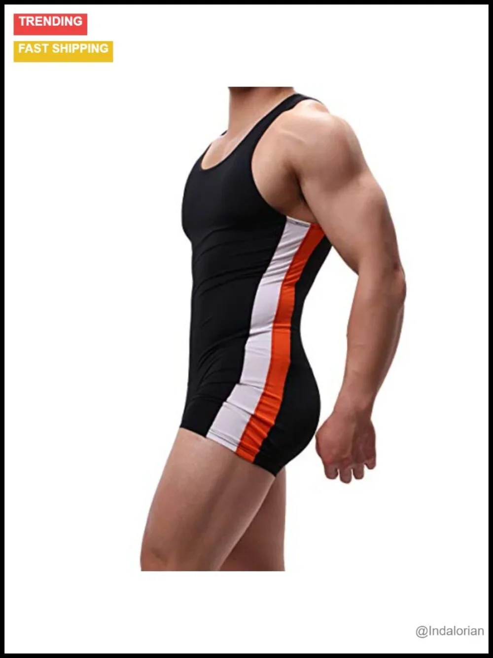 Men's Mesh Tank Top One Piece Wrestling Singlet Bodysuit Jumpsuit Leotard